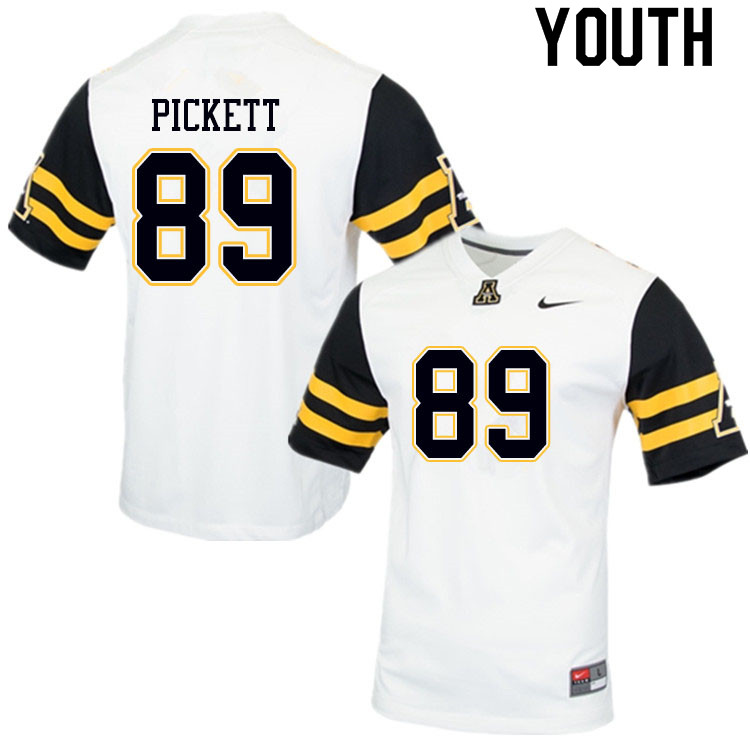 Youth #89 Dorian Pickett Appalachian State Mountaineers College Football Jerseys Sale-White - Click Image to Close